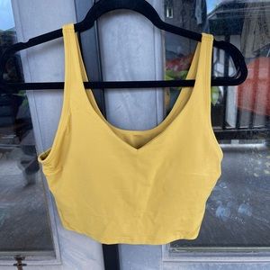 Mustard yellow gym crop top